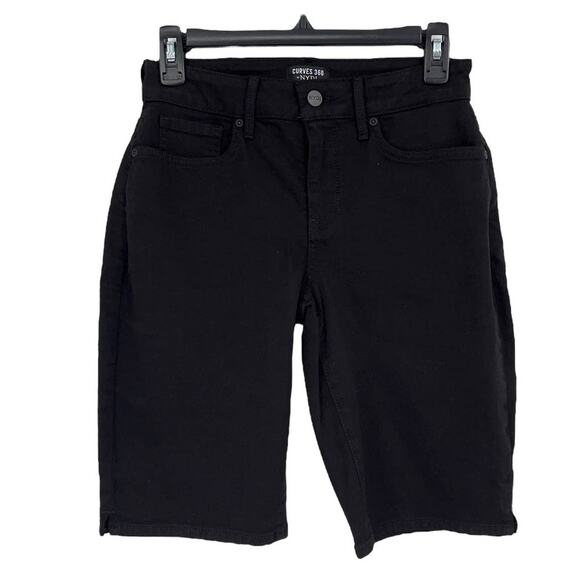 Curves 360 by NYDJ shorts black denim Ella Side Slits - Picture 1 of 3